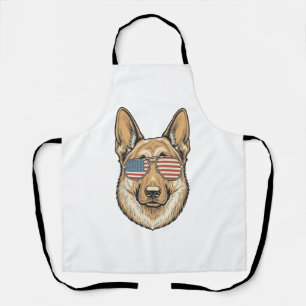 Patriotische Deutsche Schäferhund-Sonnenbrille Vin Schürze