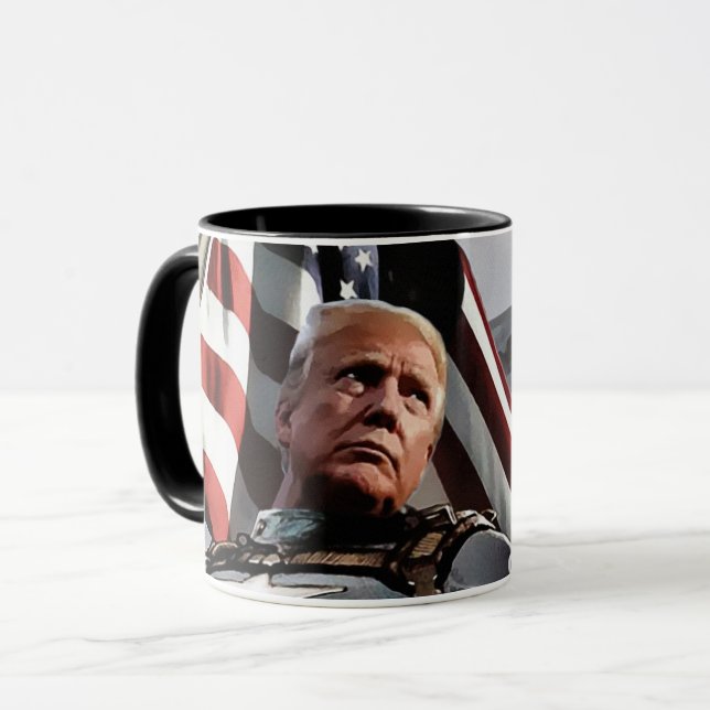 Patriotische Donald Trump Flag-Tasse Tasse (Vorderseite Links)