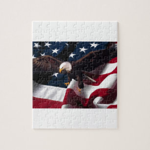 Patriotische Eagle-amerikanische Flagge Puzzle