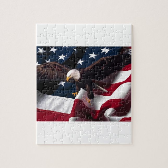 Patriotische Eagle-amerikanische Flagge Puzzle (Vertikal)