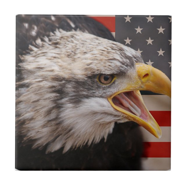 Patriotische Eagle-Bild-Fliese Fliese (Vorderseite)