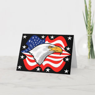 Patriotische Eagle-Flaggen-Gruß-Karte Karte