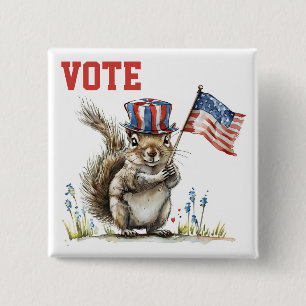 Patriotische Eichhörnchenabstimmung Button