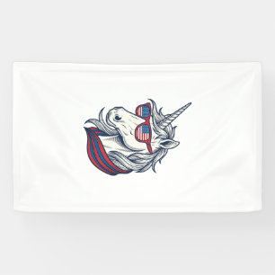 Patriotische Einhorn-Flagge-Sonnenbrille Vintage-V Banner