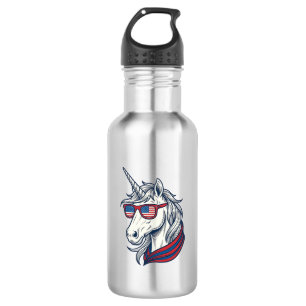 Patriotische Einhorn-Flagge-Sonnenbrille Vintage-V Edelstahlflasche
