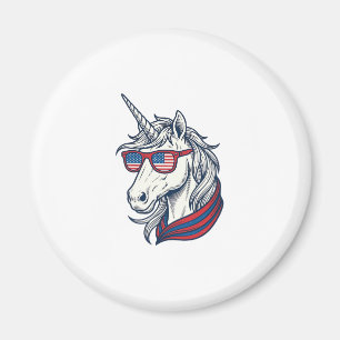 Patriotische Einhorn-Flagge-Sonnenbrille Vintage-V Magnet