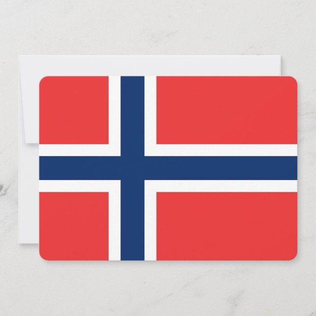 Patriotische Einladungen unter norwegischer Flagge (Vorderseite)