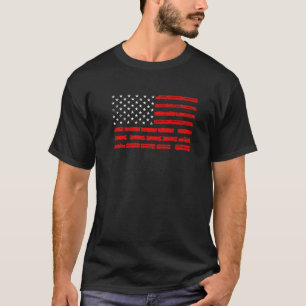 Patriotische Eisenbahn-Amerikanische Flagge Lokomo T-Shirt