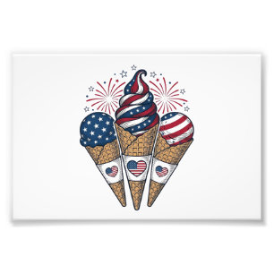 Patriotische Eistüten Vintage Fourth of July S Fotodruck