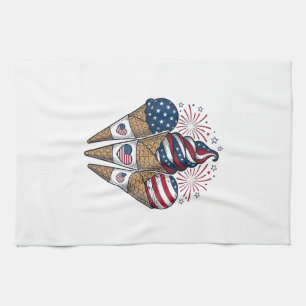 Patriotische Eistüten Vintage Fourth of July S Geschirrtuch