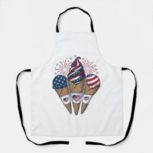 Patriotische Eistüten Vintage Fourth of July S Schürze