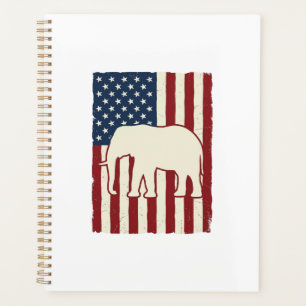 Patriotische Elefantenflagge Vintage-Vektordesign_ Planer