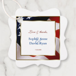 Patriotische, elegante USA Flag Gold Frame Wedding Geschenkanhänger