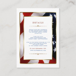 Patriotische, elegante USA Flag Gold Wedding Detai Begleitkarte