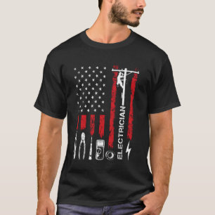 Patriotische Elektriker Werkzeuge USA-Flagge Distr T-Shirt