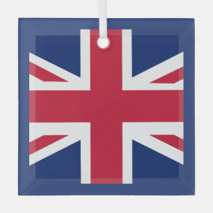 Patriotische englische Flagge Ornament Aus Glas