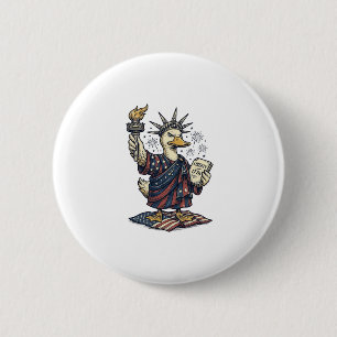 Patriotische Ente 4. Juli Vintage T-Shirt Design_ Button
