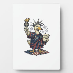 Patriotische Ente 4. Juli Vintage T-Shirt Design_ Fotoplatte