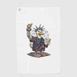 Patriotische Ente 4. Juli Vintage T-Shirt Design_ Golfhandtuch
