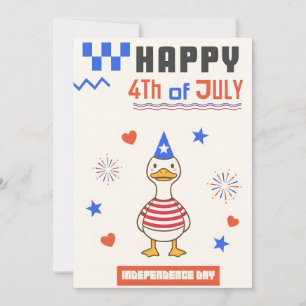 Patriotische Ente Frohes 4. Juli USA Unabhängigkei Feiertagskarte