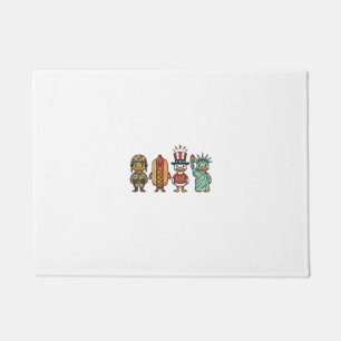 Patriotische Ente und Hot Dog Vintage Vector Shirt Fußmatte