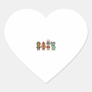 Patriotische Ente und Hot Dog Vintage Vector Shirt Herz-Aufkleber