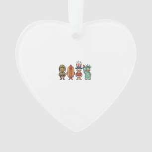 Patriotische Ente und Hot Dog Vintage Vector Shirt Ornament