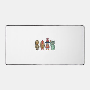 Patriotische Ente und Hot Dog Vintage Vector Shirt Schreibtischunterlage