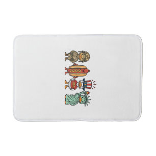 Patriotische Ente und Hot Dog Vintage Vector T-Shi Badematte
