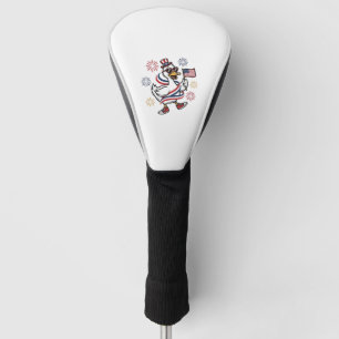 Patriotische Enten-Vintage-Stich T-Shirt Design_1 Golf Headcover