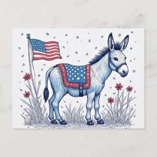 Patriotische Esel-Illustration Wählen Postkarte