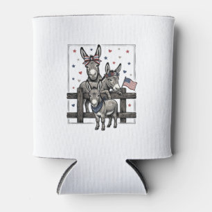 Patriotische Esel Vintage 4. Juli Shirt Design Dosenkühler