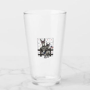 Patriotische Esel Vintage 4. Juli Shirt Design Glas