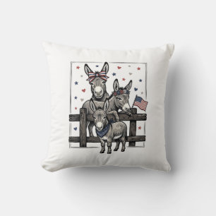 Patriotische Esel Vintage 4. Juli-Shirt-Design Kissen