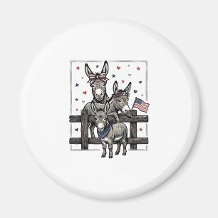 Patriotische Esel Vintage 4. Juli Shirt Design Magnet