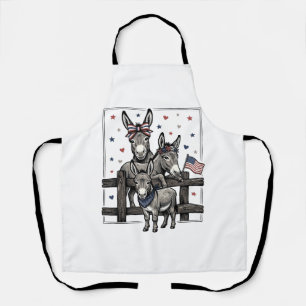 Patriotische Esel Vintage 4. Juli-Shirt-Design Schürze