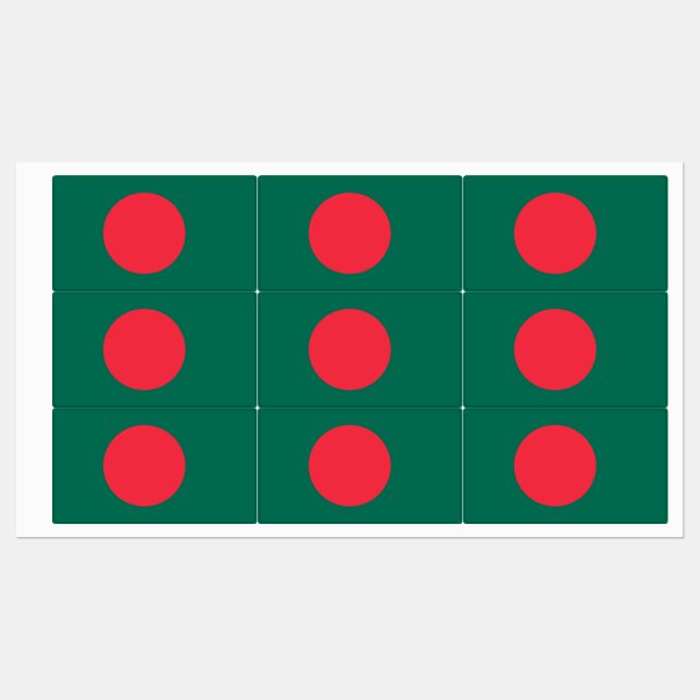 Patriotische Etiketten mit der Flagge Bangladeschs (Blatt)