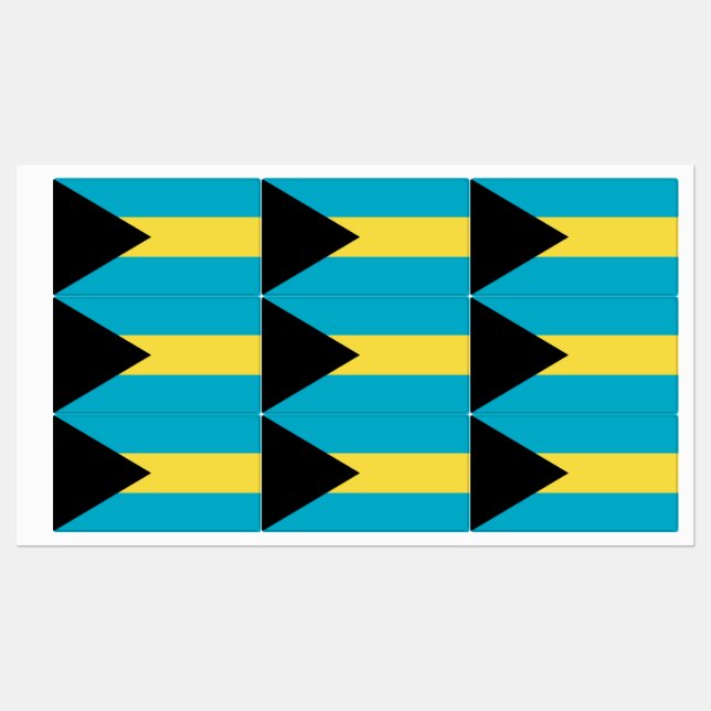 Patriotische Etiketten mit der Flagge der Bahamas (Blatt)