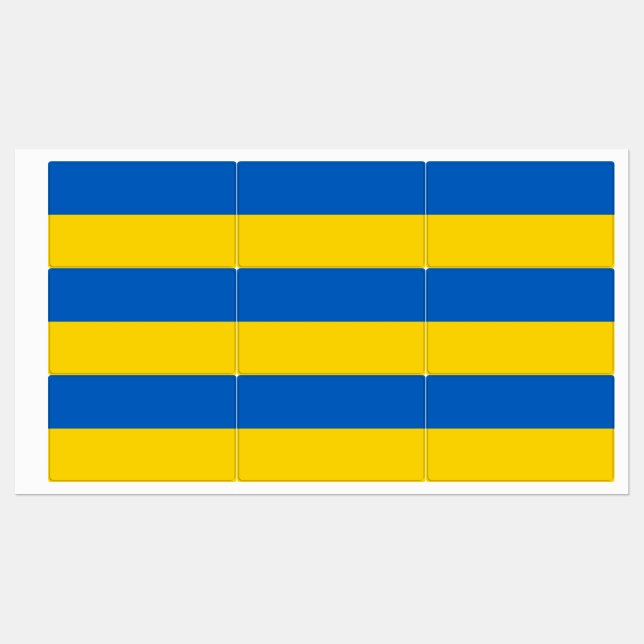 Patriotische Etiketten mit der Flagge der Ukraine (Blatt)