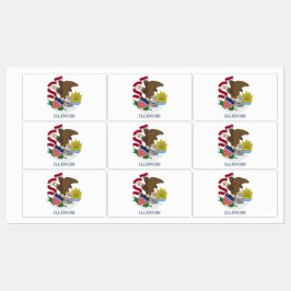 Patriotische Etiketten mit der Flagge des Illinois