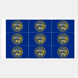 Patriotische Etiketten mit der Flagge des Nebraska