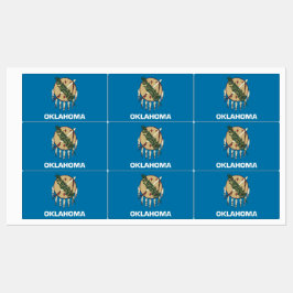 Patriotische Etiketten mit der Flagge des Oklahoma