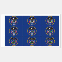 Patriotische Etiketten mit der Flagge des Utah-Sta