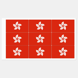 Patriotische Etiketten mit der Flagge Hongkongs