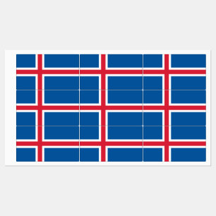 Patriotische Etiketten mit der Flagge Islands