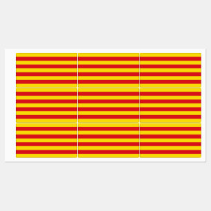 Patriotische Etiketten mit der Flagge Kataloniens