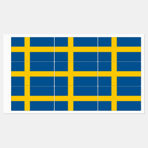 Patriotische Etiketten mit der Flagge Schwedens