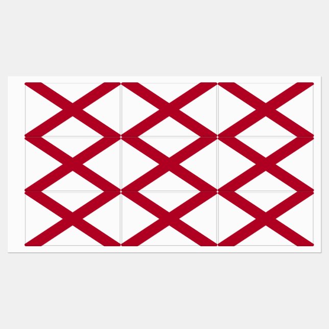 Patriotische Etiketten mit der Flagge von Alabama  (Blatt)
