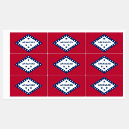 Patriotische Etiketten mit der Flagge von Arkansas