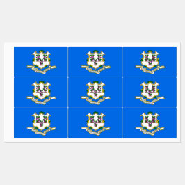 Patriotische Etiketten mit der Flagge von Connecti